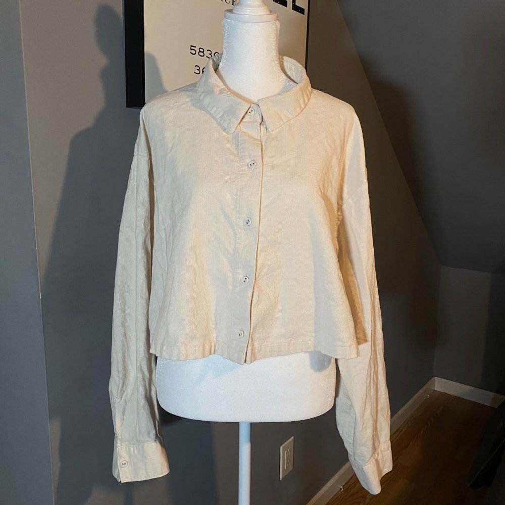 Divided Corduroy Crop Top